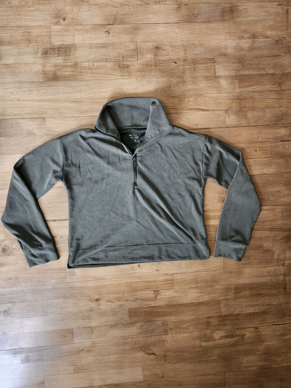 Athleta Women's Olive Green Quarter-Zip Pullover